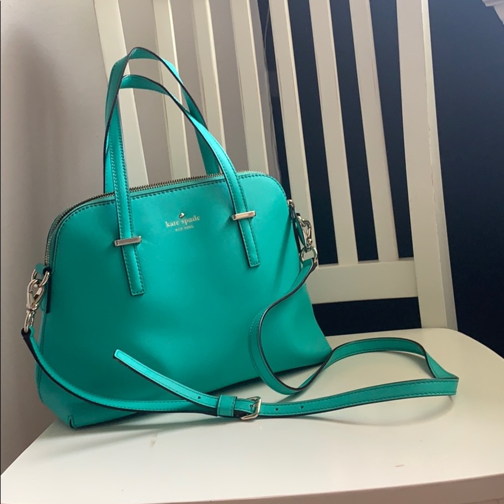 coral blue/green purse Kate spade